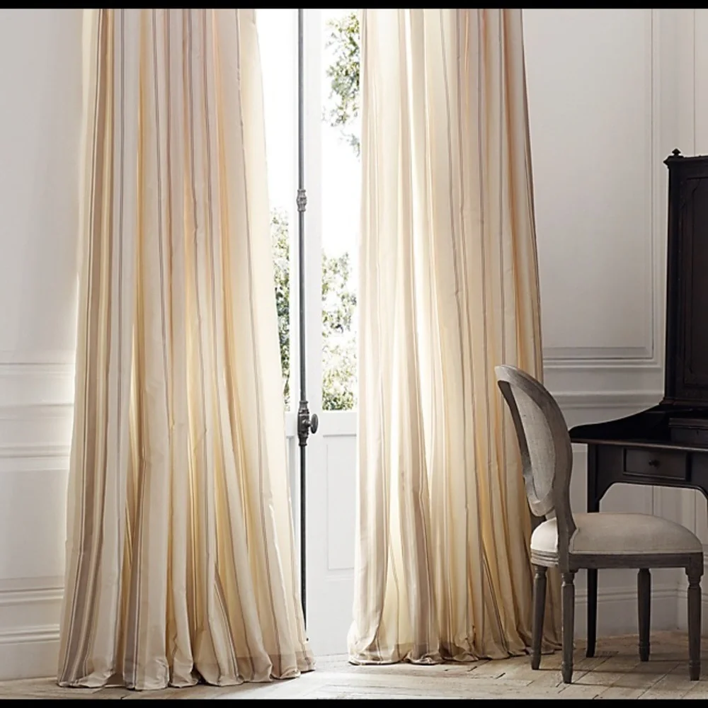 New Restoration hardware Thai silk curtains